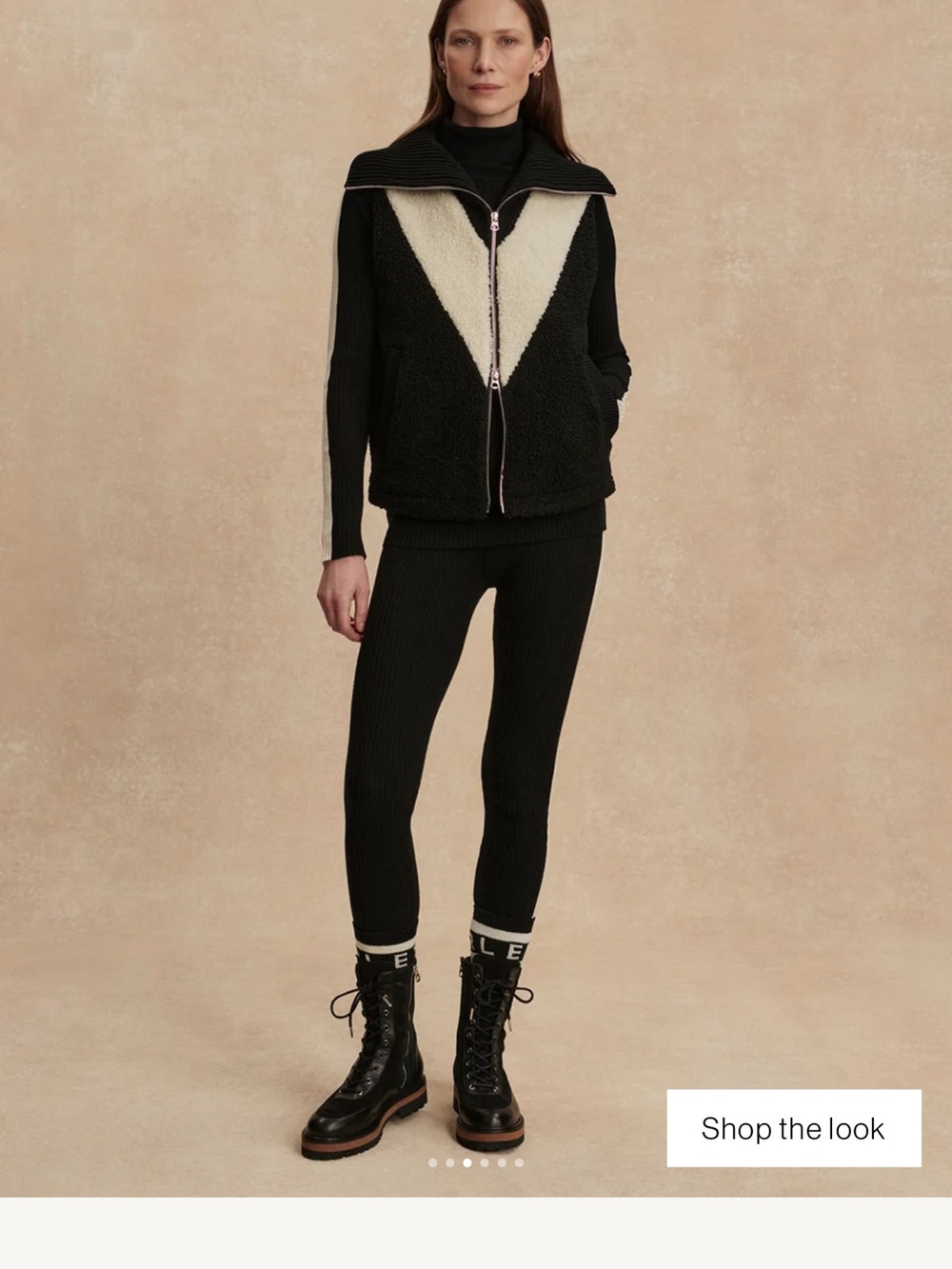 Varley Black Vest with Cream V-Panel